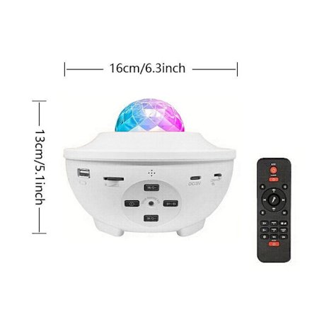 Yövalo Galaxy Tähtiprojektori - Luo kaunis tähtitaivas Valkoinen