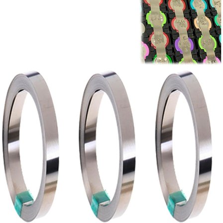 Rolls Nikkelstripe: Ren Nikkelstripe, 0,1*8mm*10M Punktsveising Ren Nikkelstripe Korrosjonsbestandighet Punktsveiser Nikkeltape for 18650 Batterier Ba