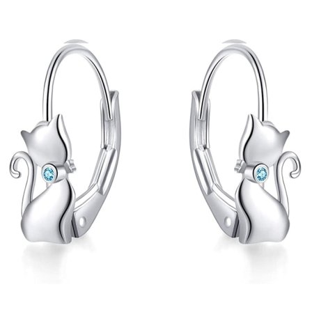Sølv øredobber dame enkle søte katt øredobber dame