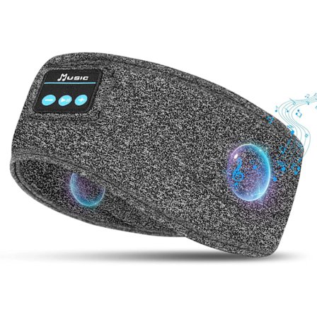 Hodebånd Sport Hodetelefoner, Bluetooth Trådløse Søvnøretelefoner med Ultratynne HD Stereo Høyttalere, Egnet for Sport/Yoga/Fitness, grå