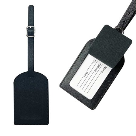 Sorte addrids læder Lær bagageadministration adresse til kuffert
