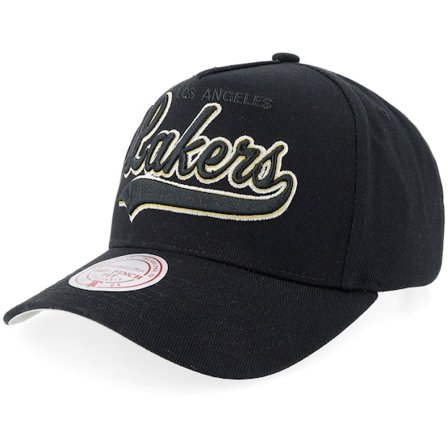 Mitchell & Ness - NBA Noir adjustable Casquette - Los Angeles Lakers Black Swosh Pro Crown Black A-Frame Adjustable @ Hatstore