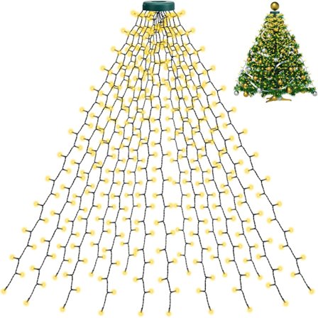 Juletræslyskæde - Varm belysning med 8