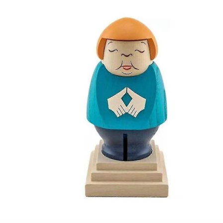 Angela Merkel Tegneseriefigur Trestatue 14*6.5cm Kjendisfigur Hjemme [PB]_Kvalitetsgaver