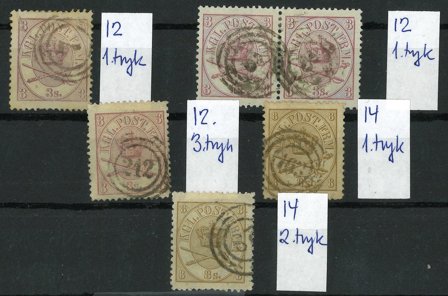 Danmark 1864 - AFA 12-14 - Stemplet