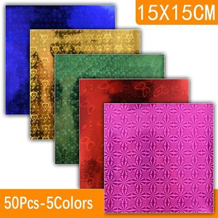 50st fyrkantigt Origami Papper Vikpapper LASER LASER