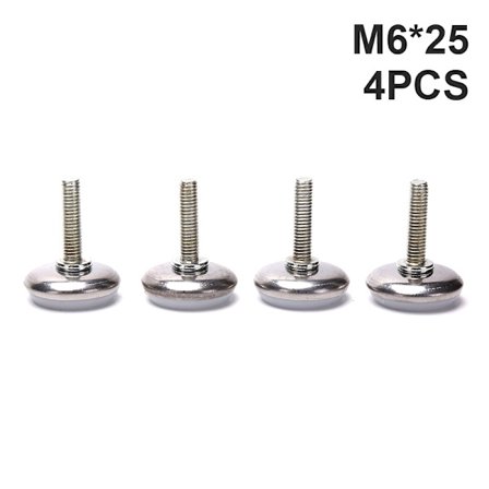 4 STK M6 M8 15/20/25 mm Justerbare stålmøbelben Anti-slip