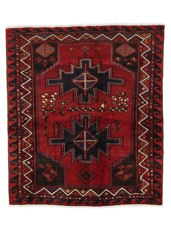 Hand Knotted Lori Rug 166X189 Persian Wool Black/Dark Red