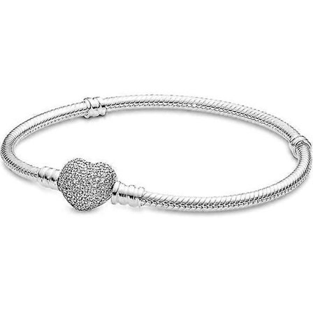 Slangekjede armbånd for Pandora Charms Sterling Sølv Moments Slangekjede Passer Alle Charms Gaver til Kvinner Jenter (18cm)
