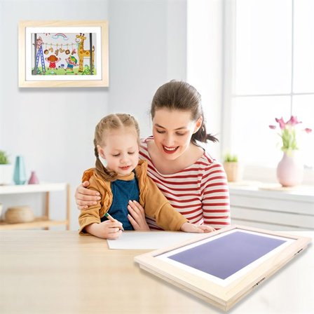 A4-kunstbilderamme i tre med magnetisk åpning foran