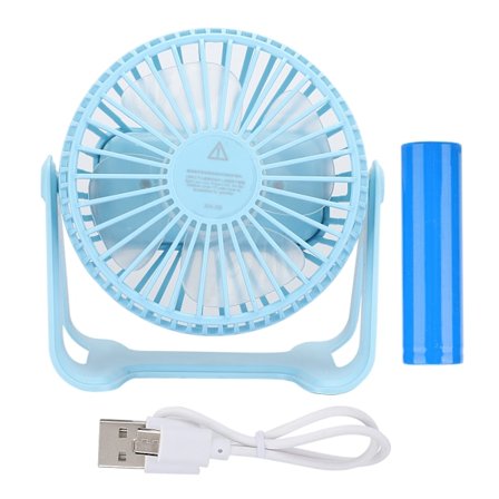 Bordventilator 3.5W DC 5V Genopladelig USB Mini Tre Gear Ventilator Bærbar til Studerende (Lyseblå)