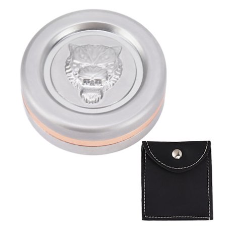 3-lags magnetisk push slider mønt legetøj rund metal angstlindringsspil med opbevaringspose sølv