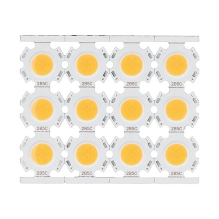 12 stk LED-chips COB Lys Emitter Komponent 5W 15‐17V til DIY Spotlights Downlight Loftlampe Varmt Lys