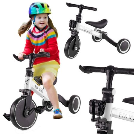 Trike Fix Mini terrängcykel 3-i-1 med pedaler vit