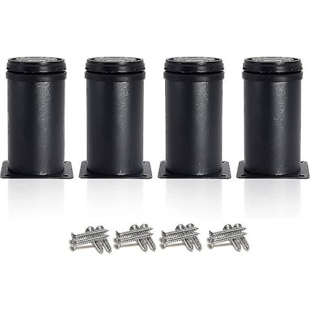 4 Sorte Justerbare Møbelben 80 Mm Højde Fortykkede Skabsben Bordben