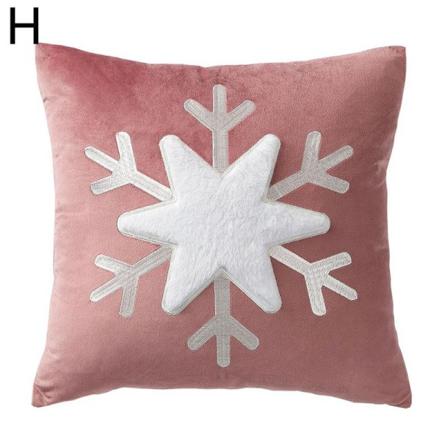 ?jul? Christmas Velvet Plysch Broderad Kudde Holländsk Velv