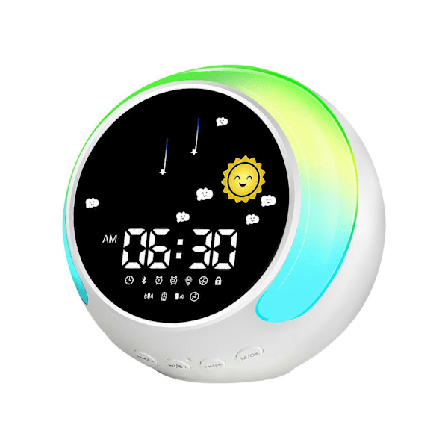 Tid for å våkne-vekkerklokke for barn, barnas søvntrener, barnevekkelampe, søvnlydmaskin