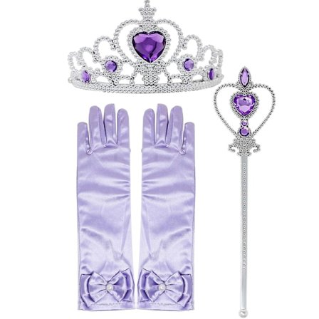 Flickor Barn Kids Princess Queen Wand Tiara Crown Dressing Up Princess Rosa