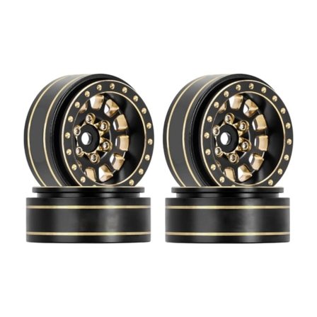 4 stk Messing Beadlock Felger 12-Eiker Hjul for 1/18 TRX4M 1/24 SCX24 Deadbolt-RC Crawler Beadlock Hjul Oppgraderingstilbehør null - A