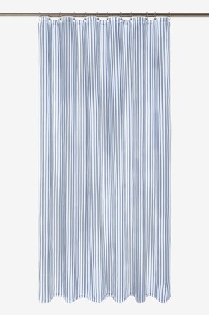 Jotex - Dusjforheng Gråblå/hvit - EMMY - Kjøp Dusjforheng hos Jotex