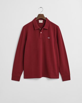 GANT - Klassisk piquéskjorte med lange ermer i regular fit til herre plumped red