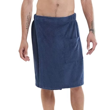Terry Kroppshåndkle for menn, justerbare Terry Spa-håndklær med lomme, mykt materiale, hurtigtørkende badekåpe, pustende og