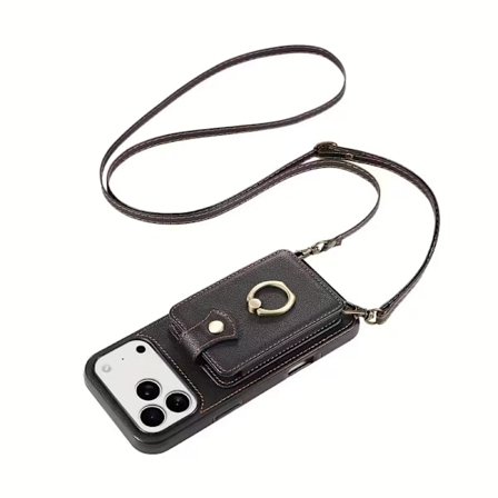 360° Roterende Ring Holder Wallet Case Til Iphone 17Pro Med Kort Slot