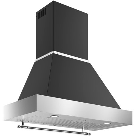 Bertazzoni K100HERTX+KC36HERTNE Heritage emhætte, 100 cm, mat sort - Matsort, pantone process black c | KitchenOne