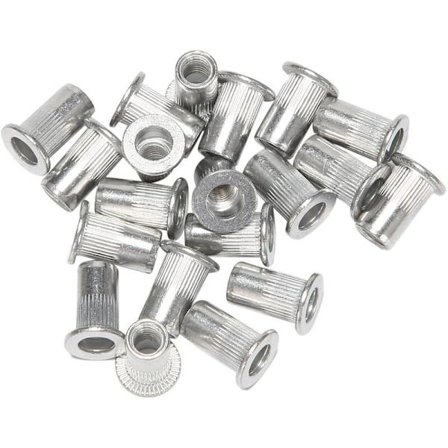 Aluminiumplatta Mutterinsats Mutter Silver Tone 20st