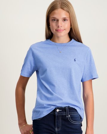 Polo Ralph Lauren Cotton Jersey Crewneck Tee Blå T-skjorter Jente - Kids Brand Store