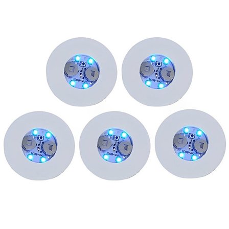 5 ST flaskklistermärken Lights Glow LED-glasklistermärke BLÅ