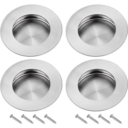 Infällt skjutdörrshandtag 304 rostfritt runt handtag wi