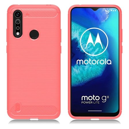 Carbon Flex kuoret - Motorola Moto G8 Power Lite - Punainen
