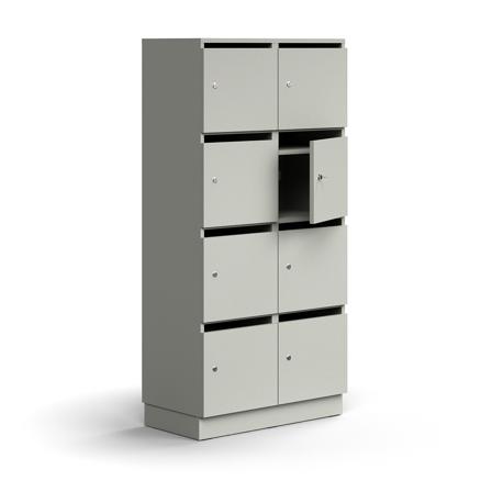 Postsortier-/Schließfachkombi QBUS, 1641x800x420 mm, lichtgrau