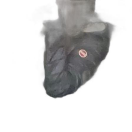 Grå pufferjacka med huva