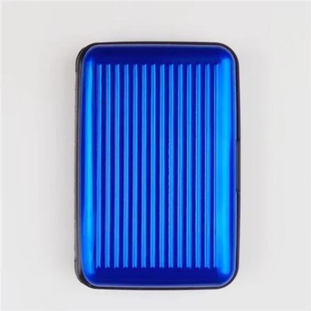 1 st aluminium bankkortshållare för män, blockerande hårt fodral plånbok Sol blue