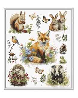 Kirjontasarja Canvas Forest Animals