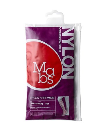 Mabs Nylon Knæstrømpe Wide Sort Sand XL, Tøj & Bolig, Strømper, Knæstrømper