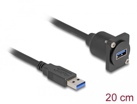 Delock USB-forlengelseskabel - USB-type A til USB-type A - 20 cm