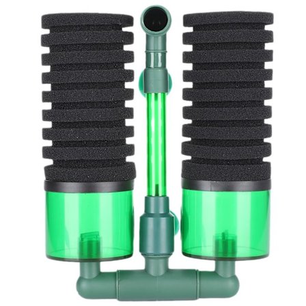 Akvarium BioKjemisk Dobbel Svamprenser Filter Akvarium Nedsenkbar Skumfilter QS200A L med Beholder