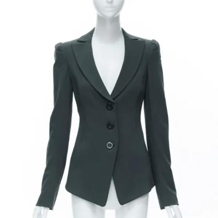 Armani Pre-owned, Pre-owned Wool outerwear Groen, Dames, Maat:S,wol