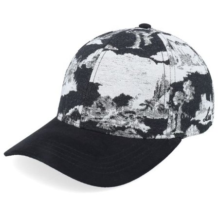 Les Deux - Svart adjustable Keps - Jacquard Baseball Cap White/Black Adjustable @ Hatstore