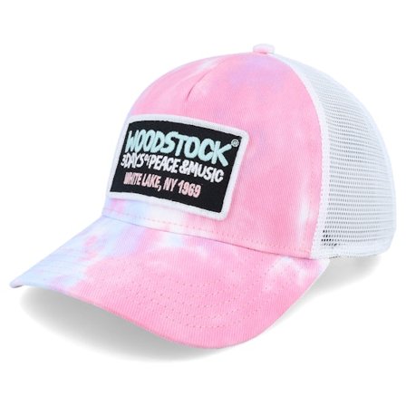 American Needle - Woodstock Valin Ivory Tie Dye Trucker Trucker Pink Cap - @ Hatstore