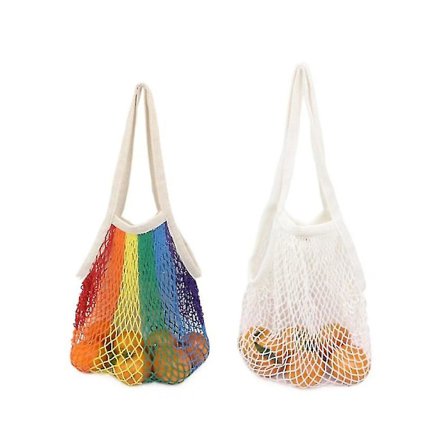 Gjenbrukbare bomullsnett handleposer bomullsnettposer nett handleposer nettposer 2-pakning