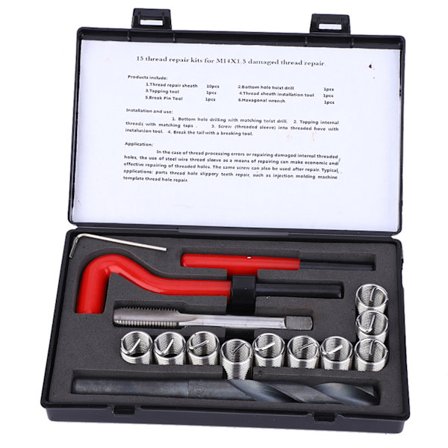 Gjengereparasjonssett 15 deler M14x1.5 Innvendige gjenger