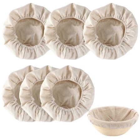 6 st runda brödprovs korg tyg foder