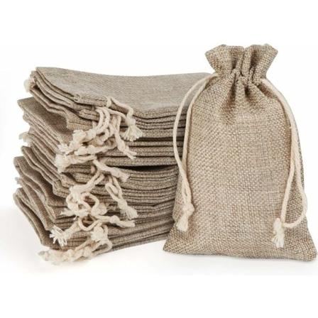 DENUOTOP 30 kpl pellavapussukkaa, juuttipussi kiristysny rill , uudelleenk ytett v pellavapussi h ihin, koruihin, joulujuhliin, DIY (10 cm x 15 cm
