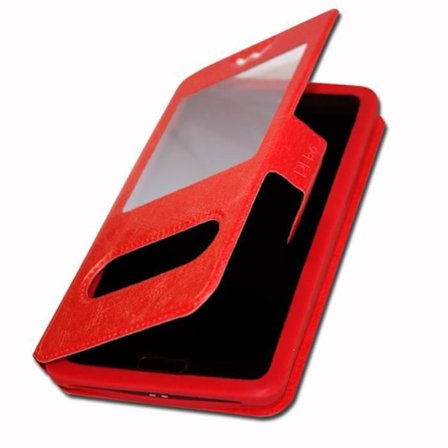 Etui Housse Folio - Oukitel - C13 pro - Röd - Ekologiskt läder - Extra Slim