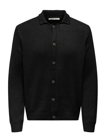 Onsjacob Reg Ls Cardigan Knit Black ONLY & SONS