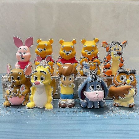 10 st/set tecknad Nalle Puh familj söt actionfigur leksak Nalle Puh Nasse Ior Tiger Eeyore